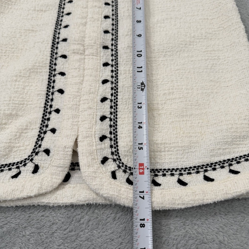 Anthropologie Dolan Textured Mini Skirt Womens Small Ivory Embroidered Lined - Picture 9 of 10